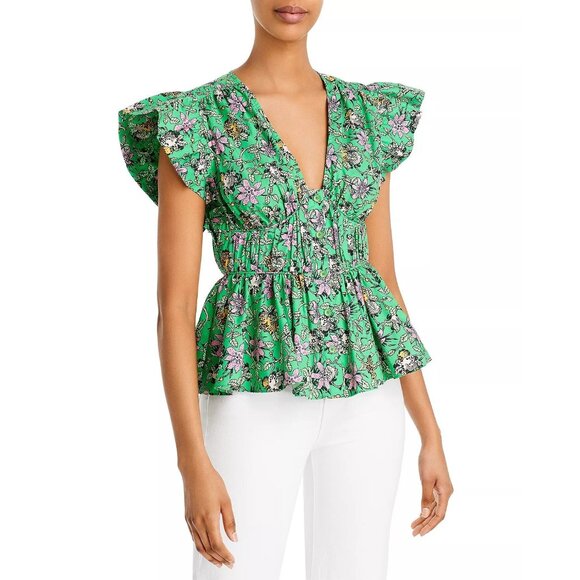 DEREK LAM 10 CROSBY Roselyn Ruffle Sleeve Top - NWT - Size 2 - Picture 1 of 6